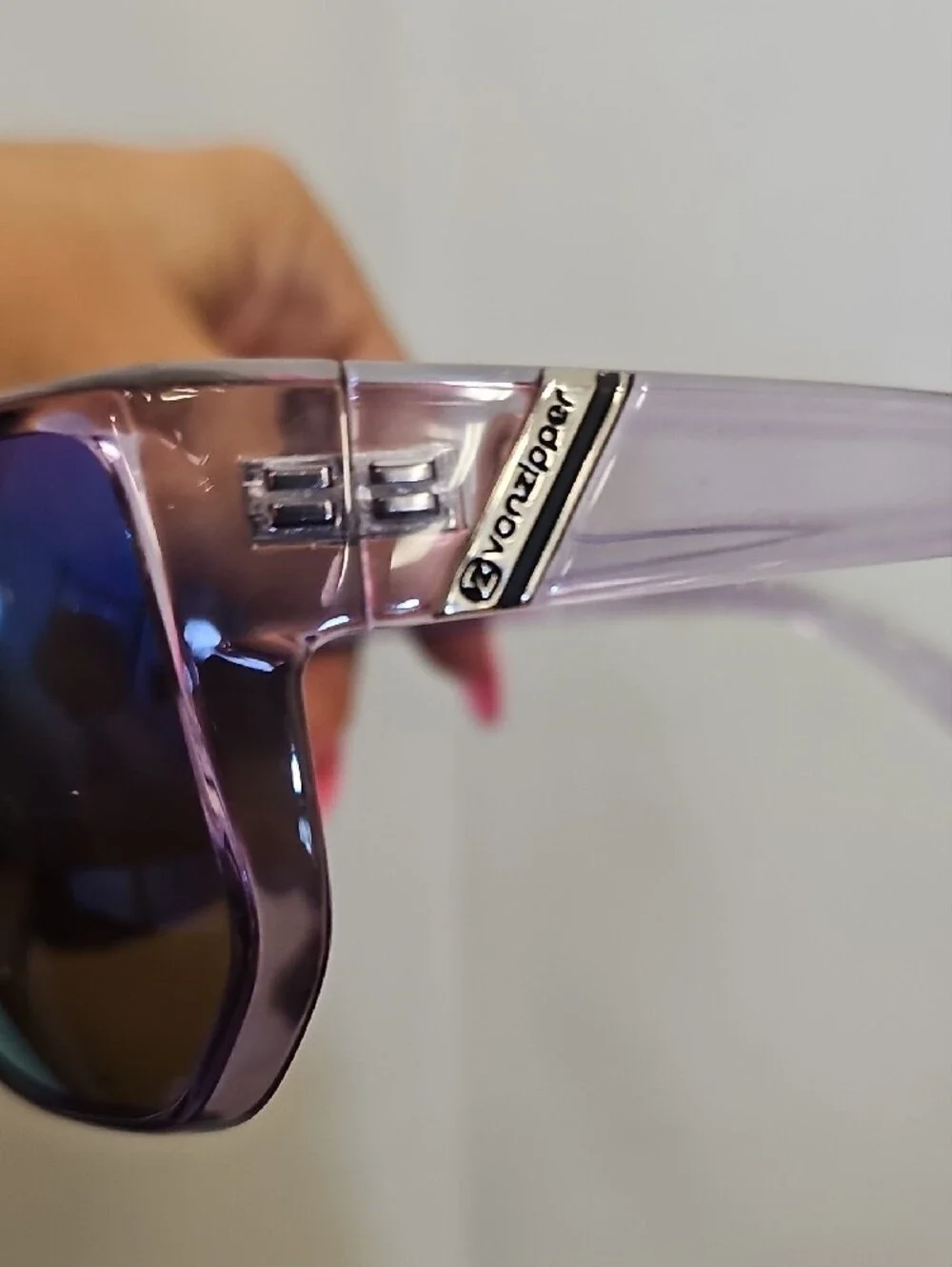 Von Zipper Purple Frame Iridescent Shield Sunglasses